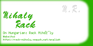 mihaly rack business card